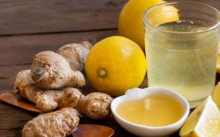 Healing drink: ginger, lemon, honey