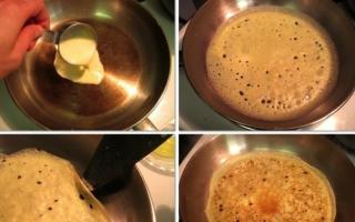 Ažurne palačinke - kako kuhati s mlijekom, kefirom ili choux pecivom prema receptima korak po korak