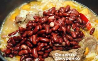 Ragout with beans, potatoes and pork